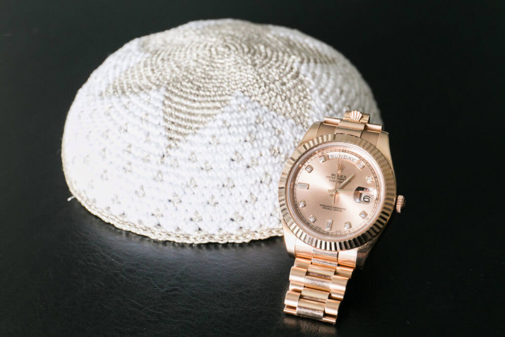 Rolex gold watch and a kippah 