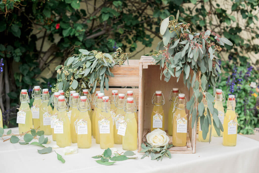 Limoncello display at a wedding in Bel Air bay club