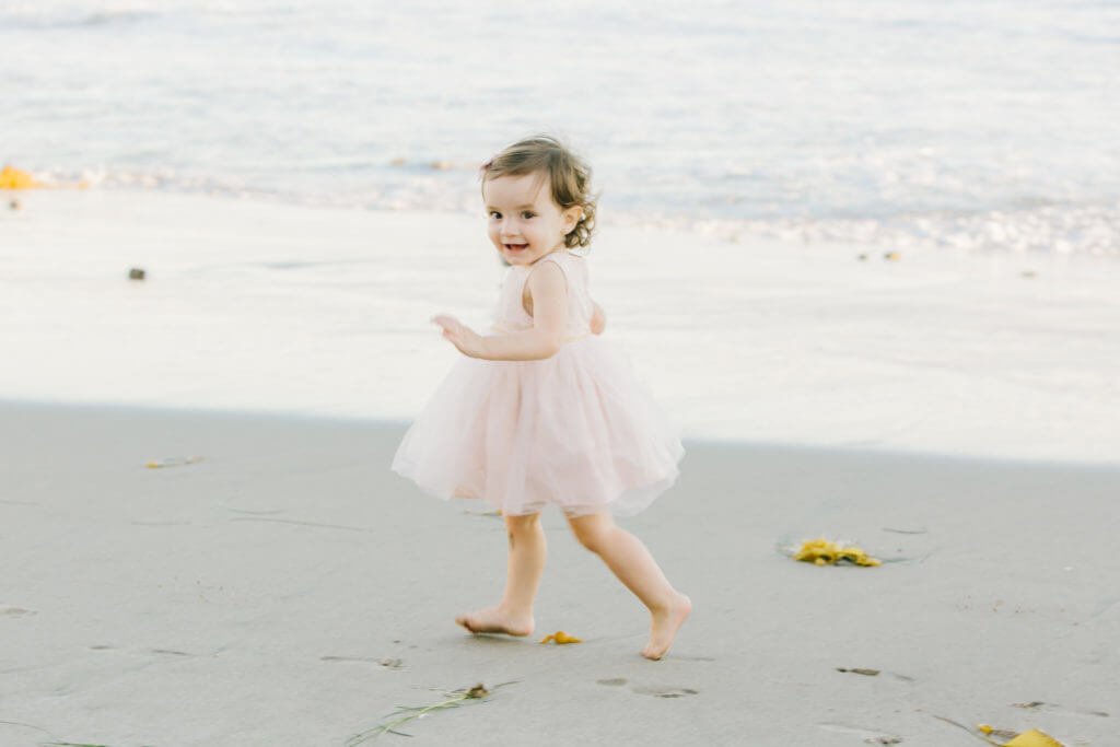 Pink tutu on the beach 