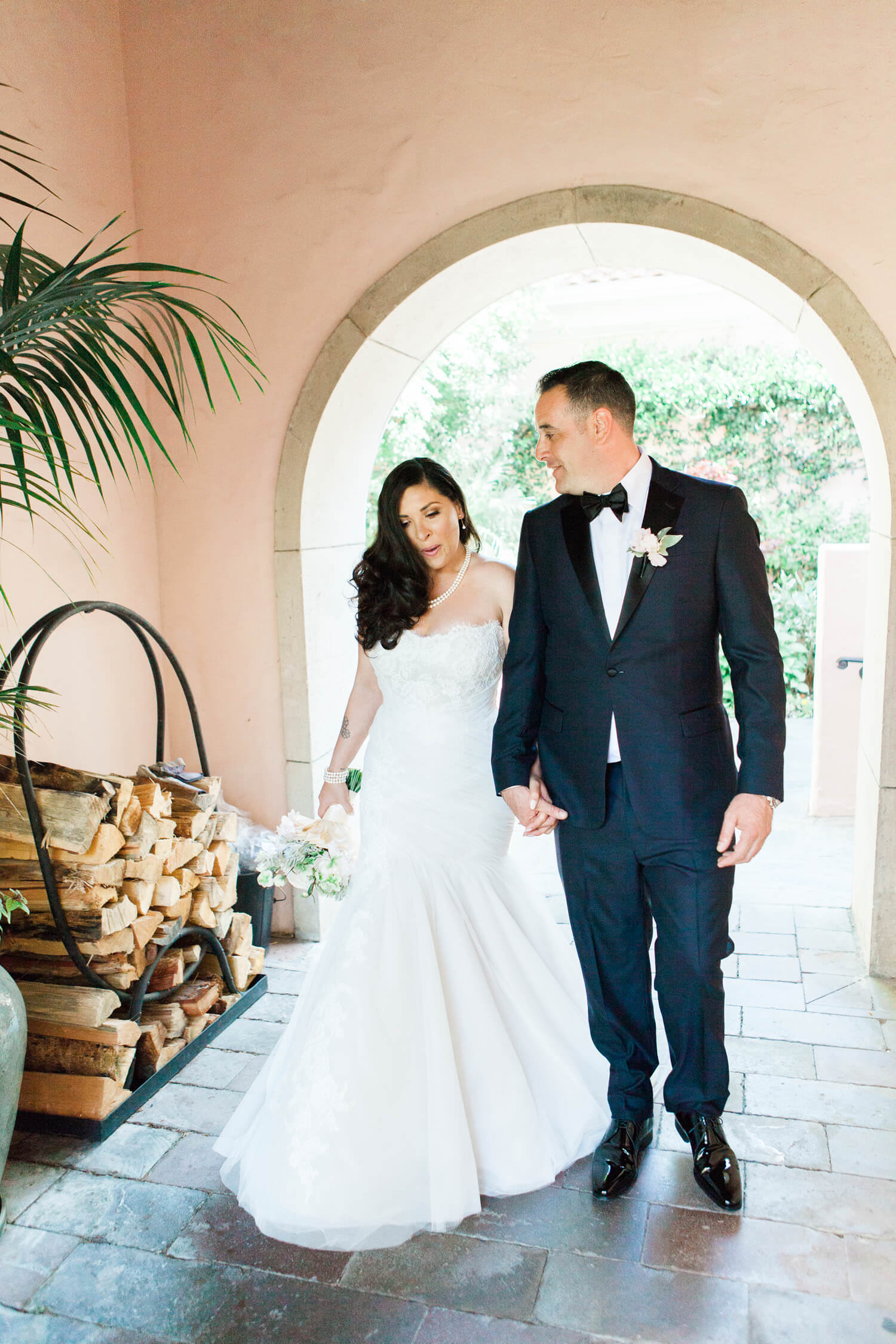 Couple walking at Hotel Bel -Air
