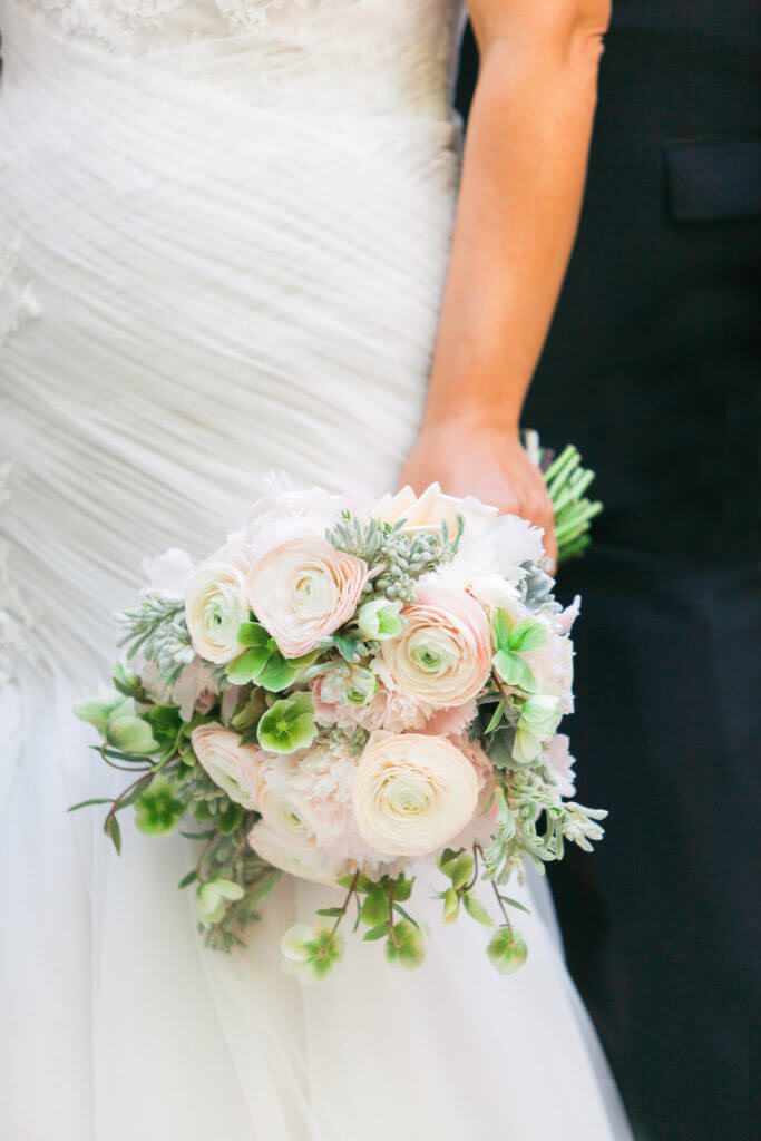 wedding bouquet with english roses