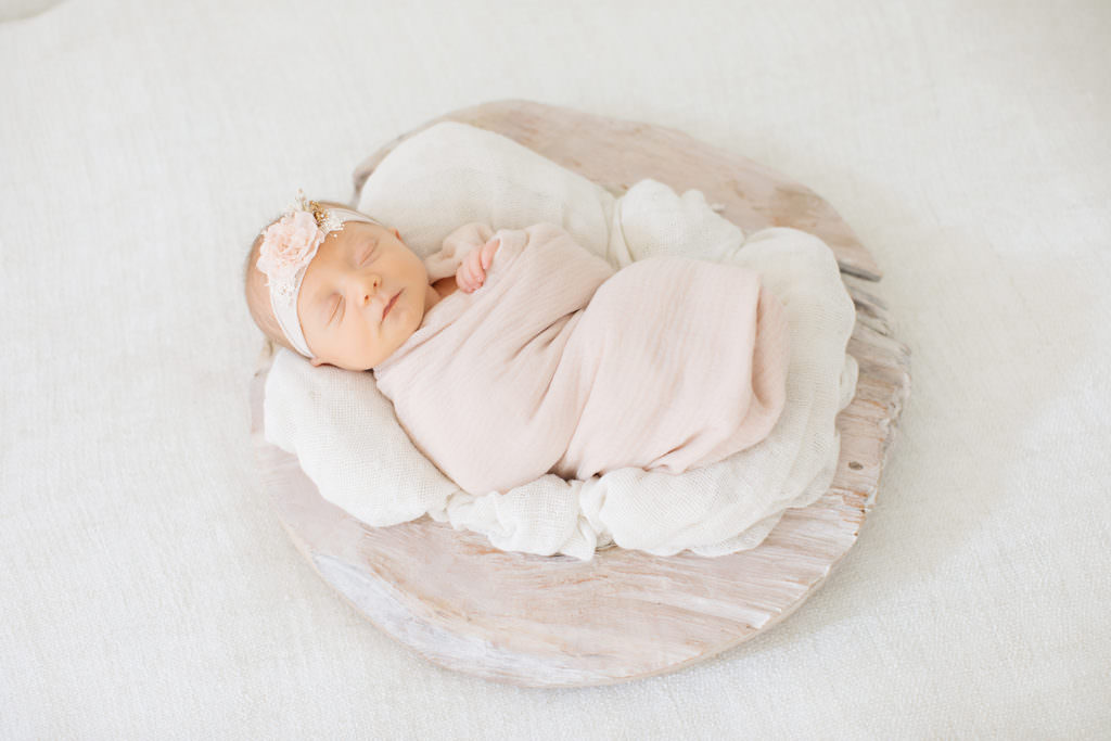 two weeks newborn baby girl sleeping