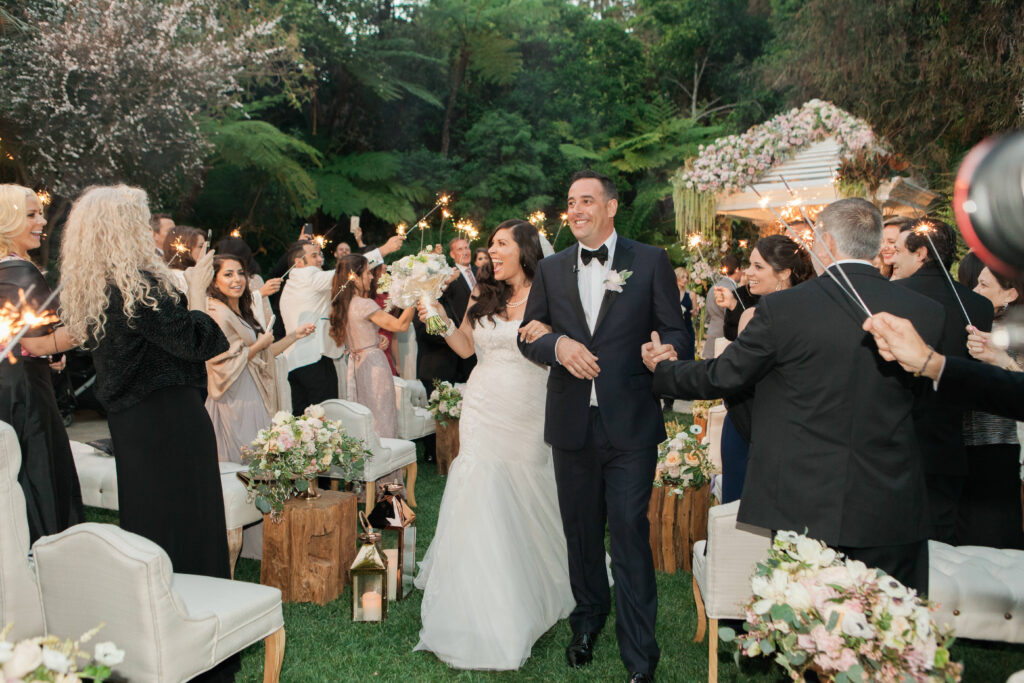 Bride and groom getting married at Hotel Bel Air 