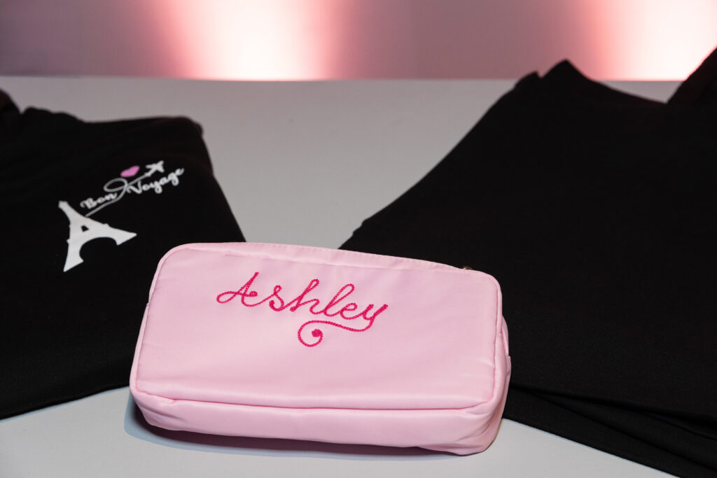 Pink bag with the name Ashley 