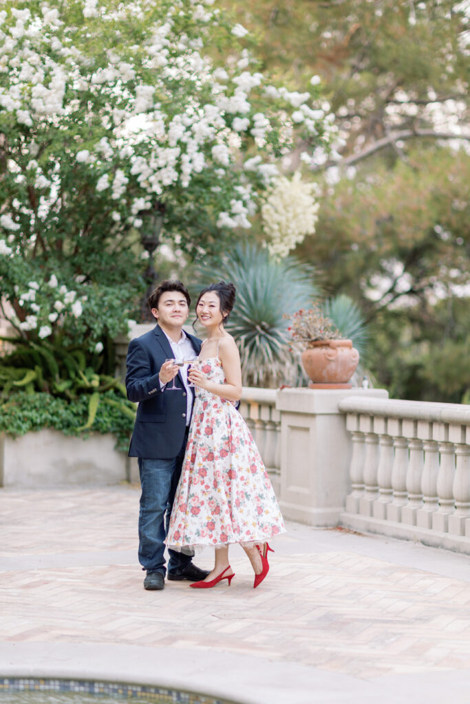 Natural and joyful couple portrait during an Étienne Estate engagement session